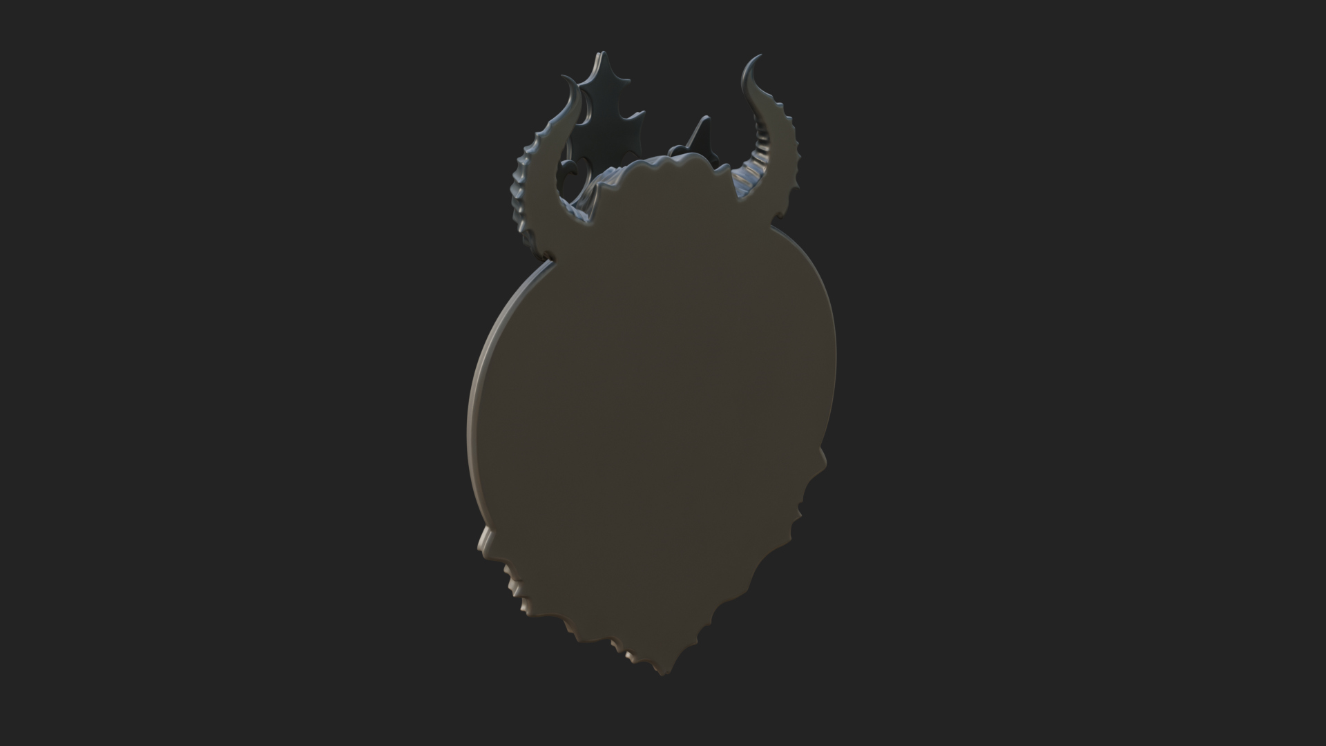 Crowned Skull Oval Relief Plaque Design 13 3D Print Model 3D Model