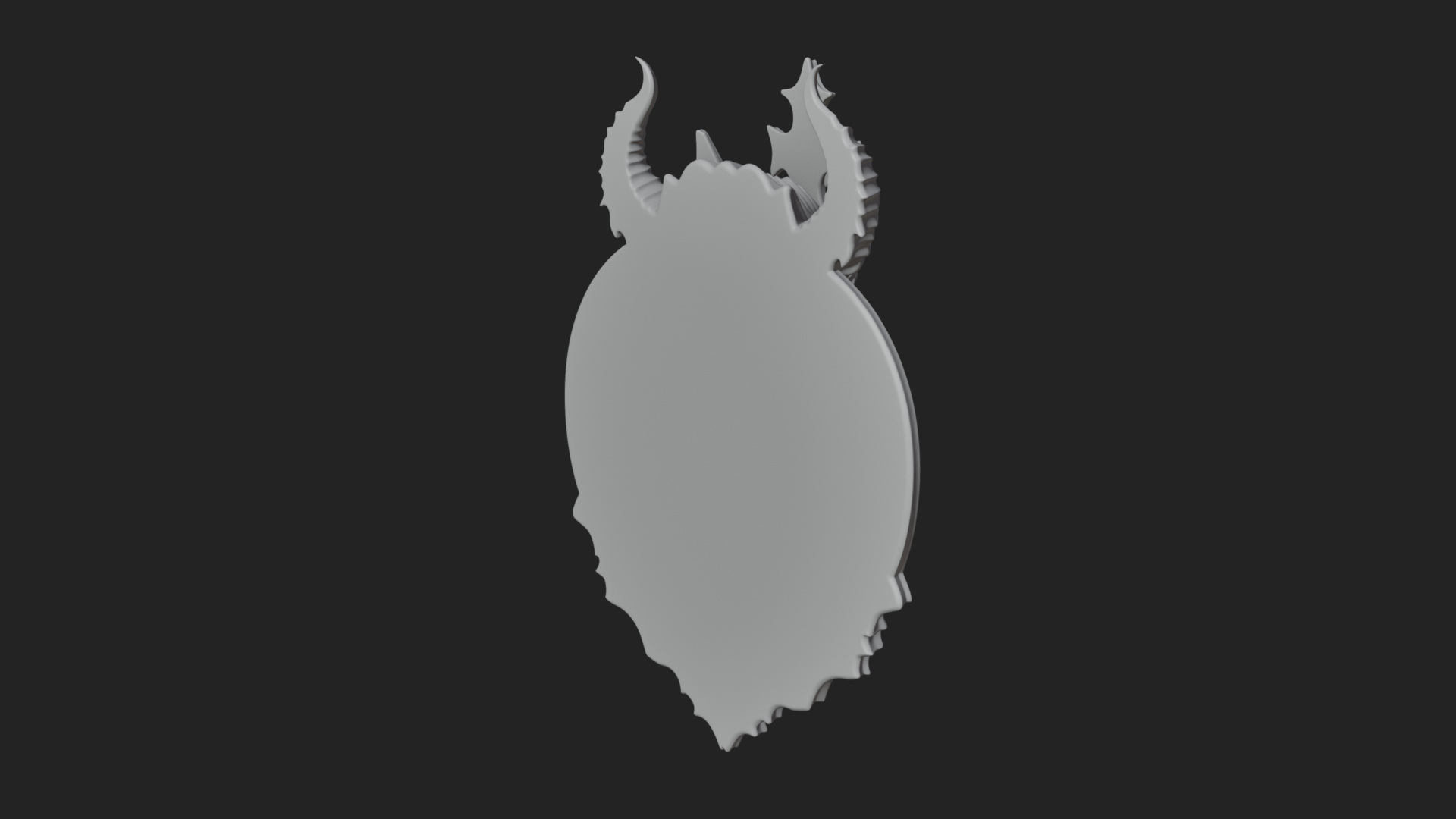 Crowned Skull Oval Relief Plaque Design 13 3D Print Model 3D Model
