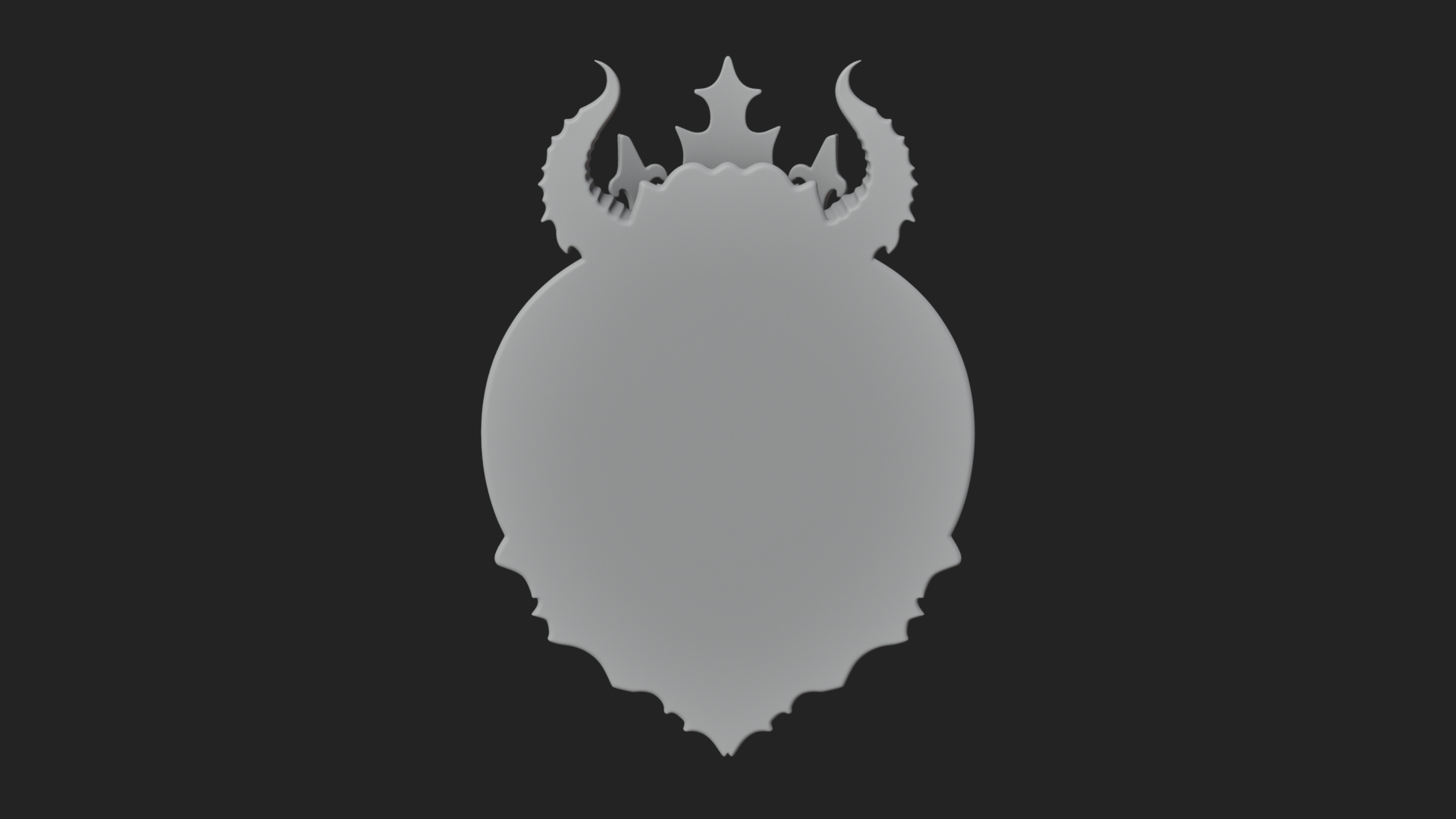 Crowned Skull Oval Relief Plaque Design 13 3D Print Model 3D Model