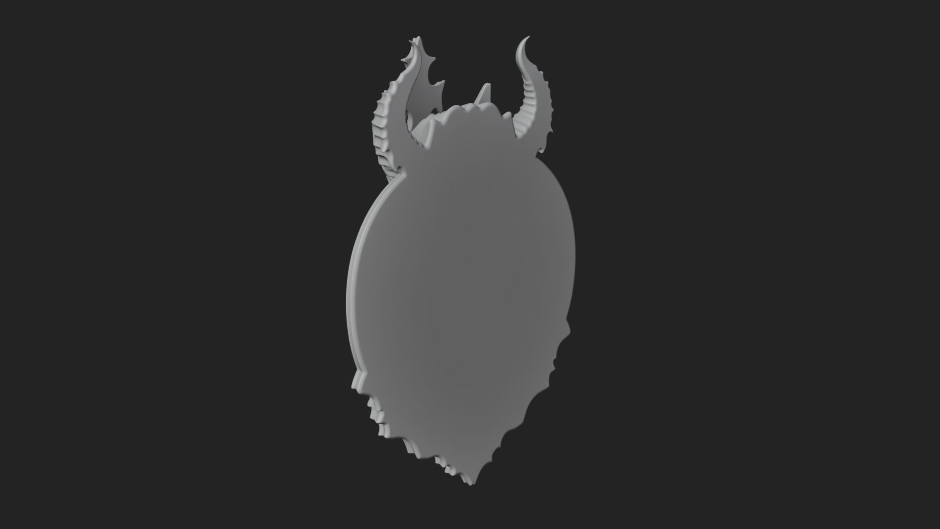 Crowned Skull Oval Relief Plaque Design 13 3D Print Model 3D Model