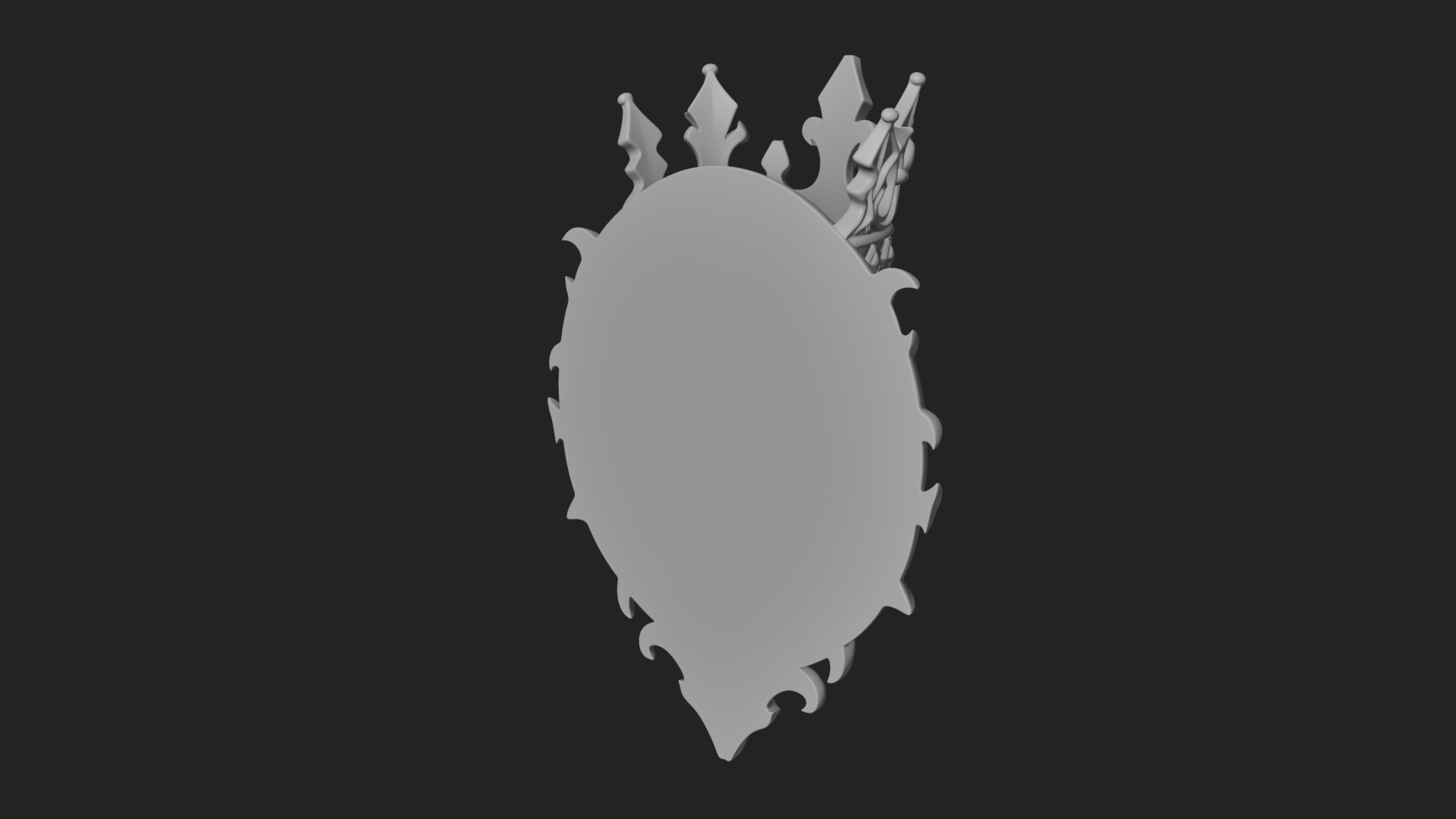 Crowned Skull Oval Relief Plaque Design 14 3D Print Model 3D Model