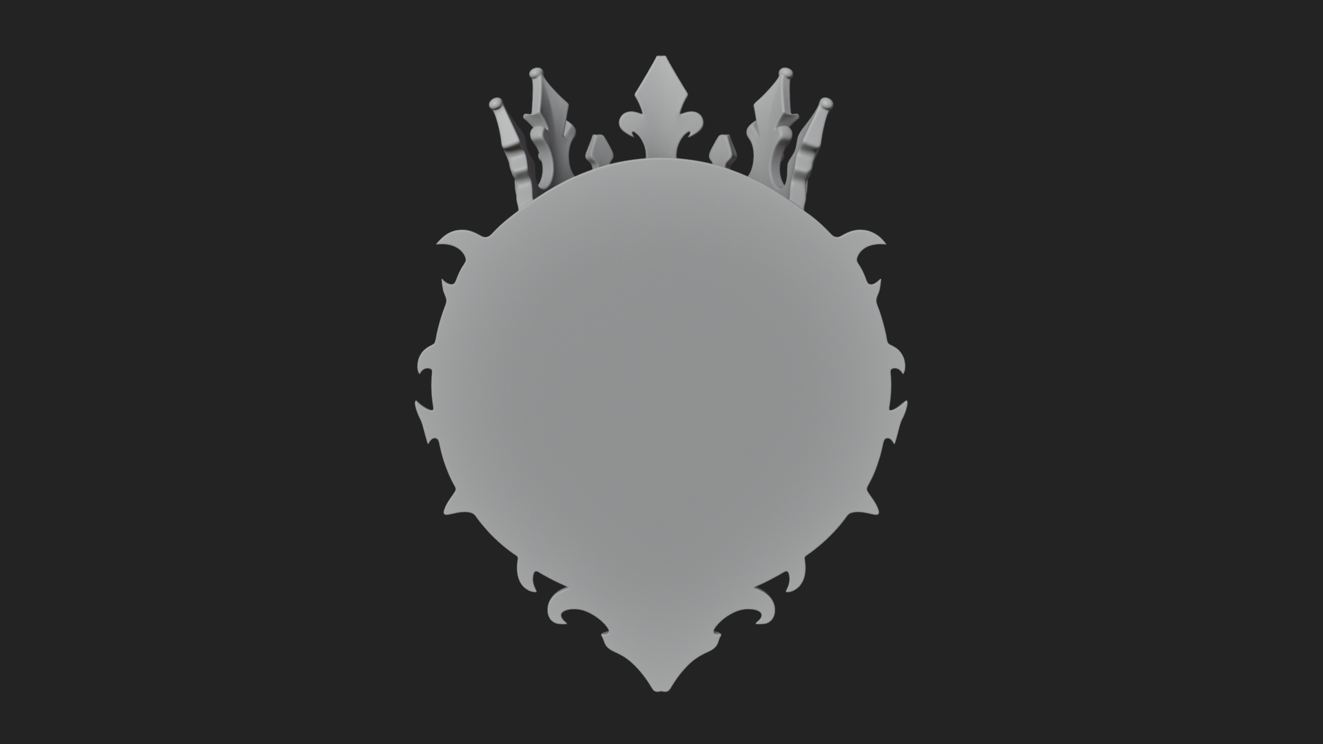 Crowned Skull Oval Relief Plaque Design 14 3D Print Model 3D Model