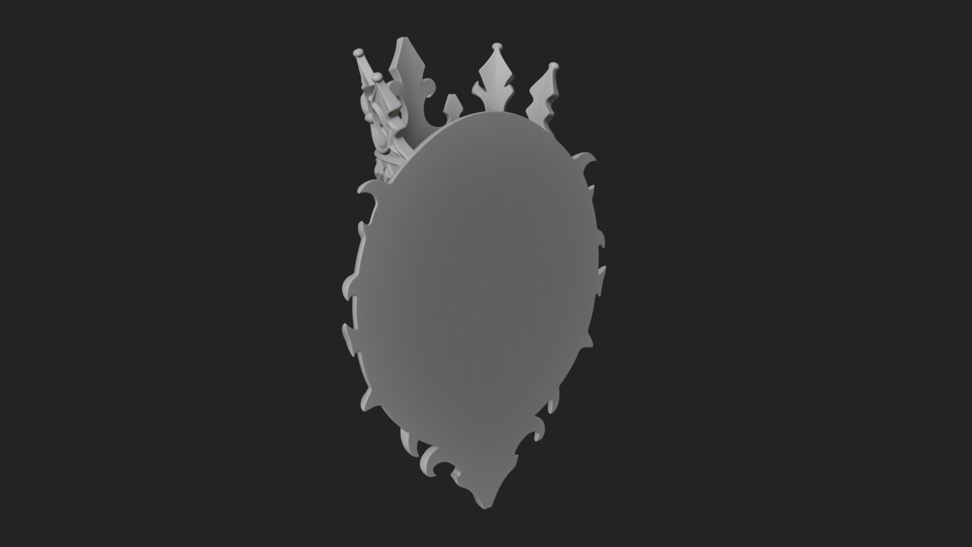 Crowned Skull Oval Relief Plaque Design 14 3D Print Model 3D Model