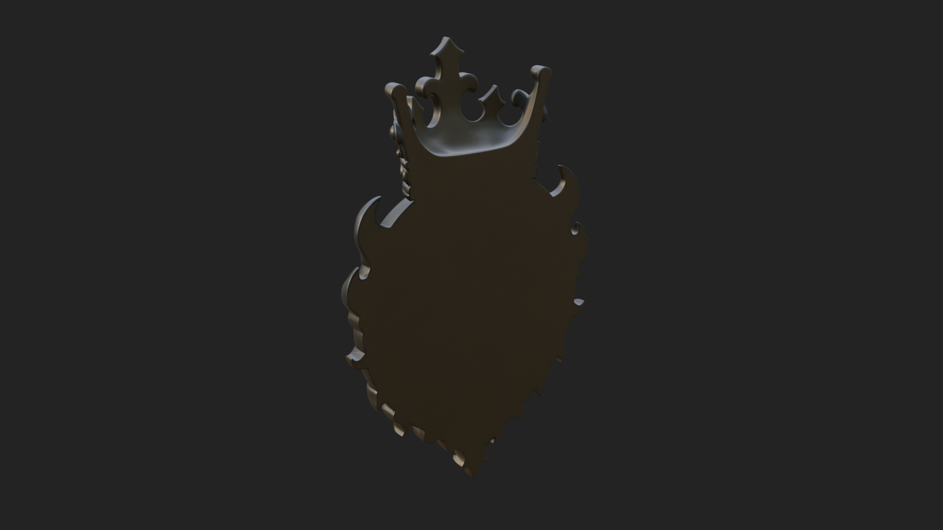 Crowned Skull Oval Relief Plaque Design 15 3D Print Model 3D Model