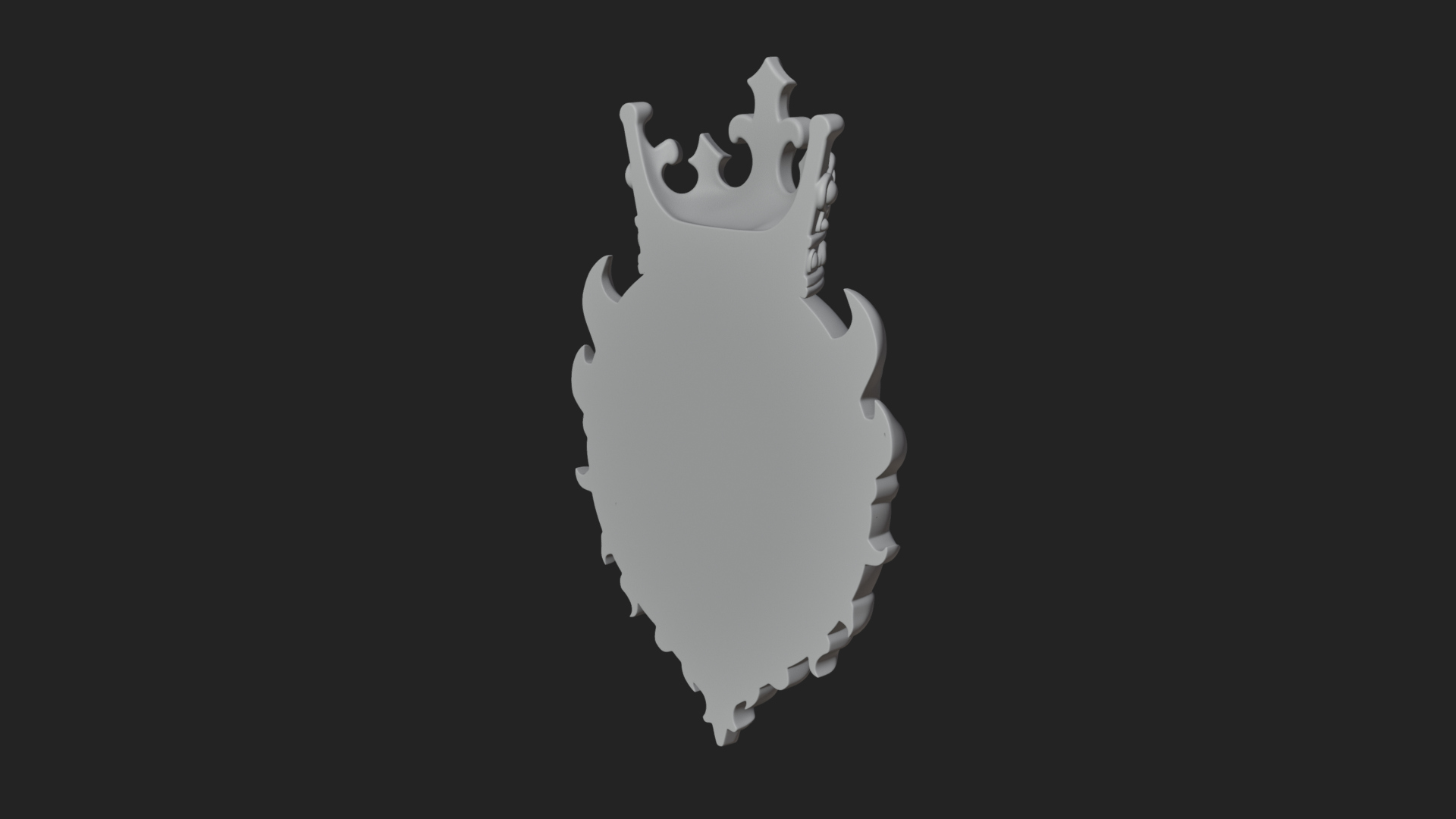 Crowned Skull Oval Relief Plaque Design 15 3D Print Model 3D Model