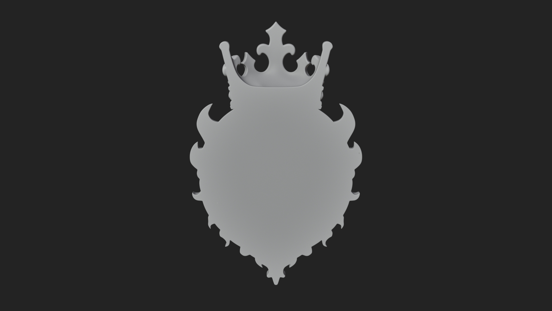 Crowned Skull Oval Relief Plaque Design 15 3D Print Model 3D Model