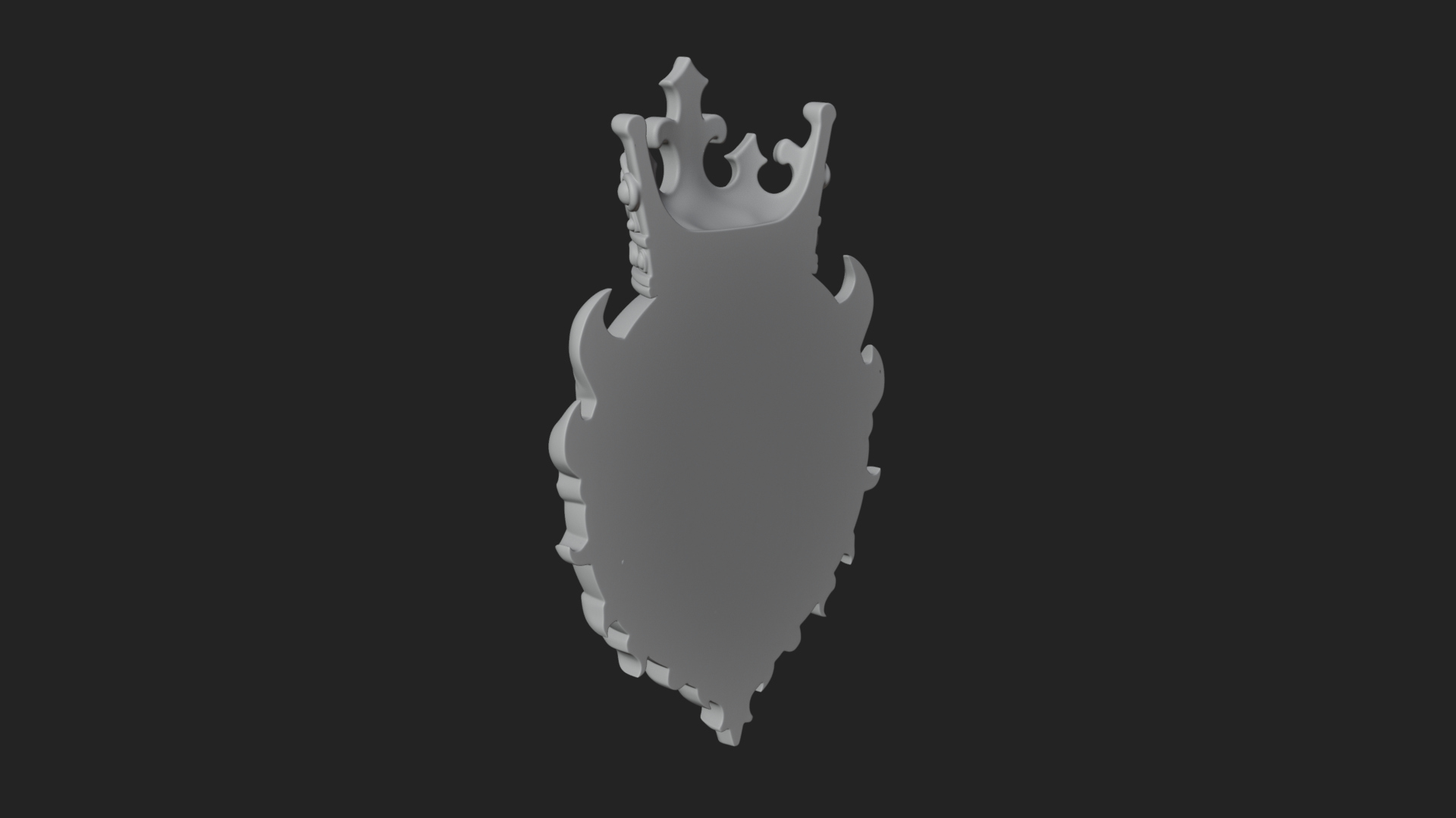 Crowned Skull Oval Relief Plaque Design 15 3D Print Model 3D Model