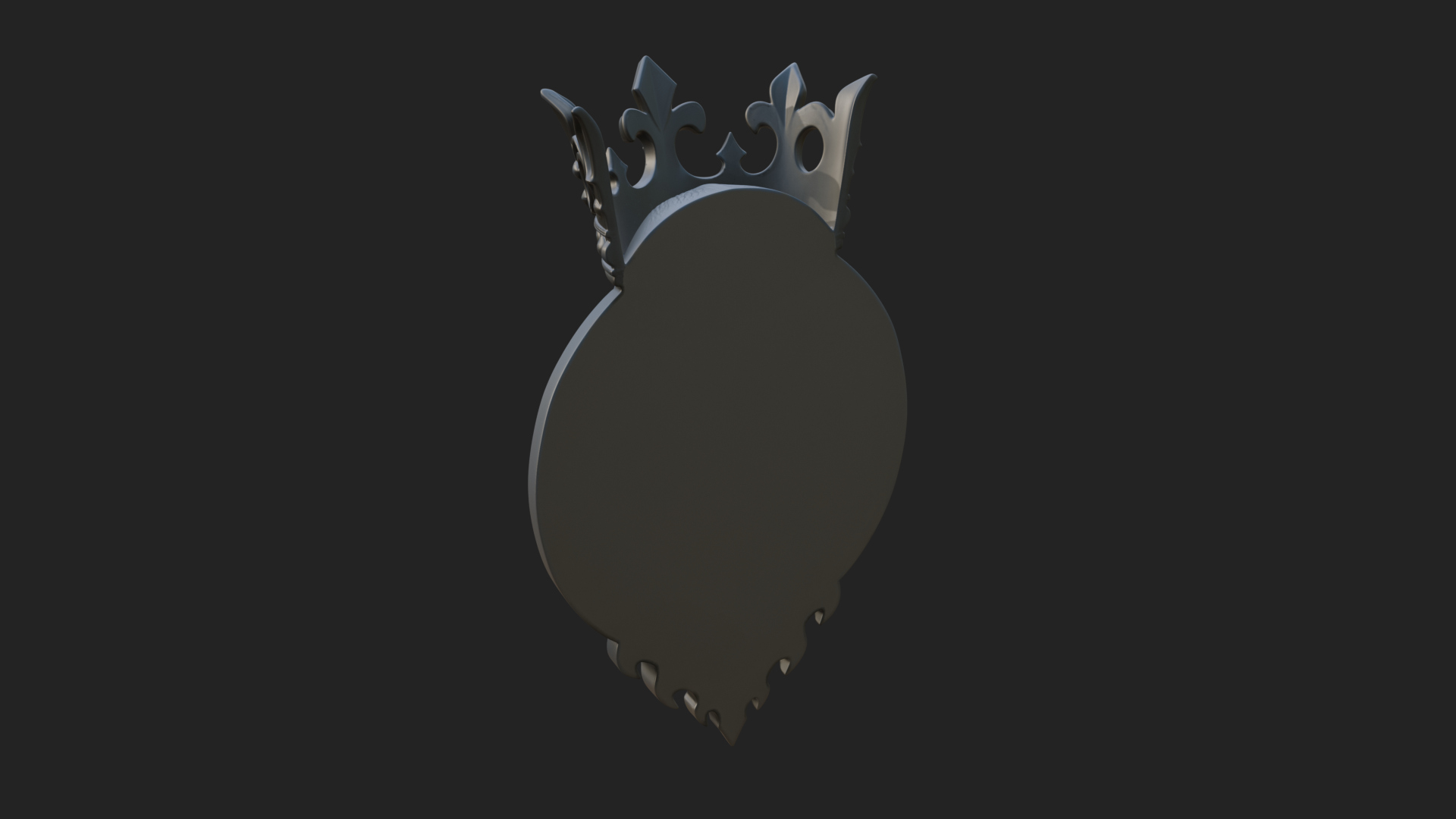 Crowned Skull Oval Relief Plaque Design 16 3D Print Model 3D Model