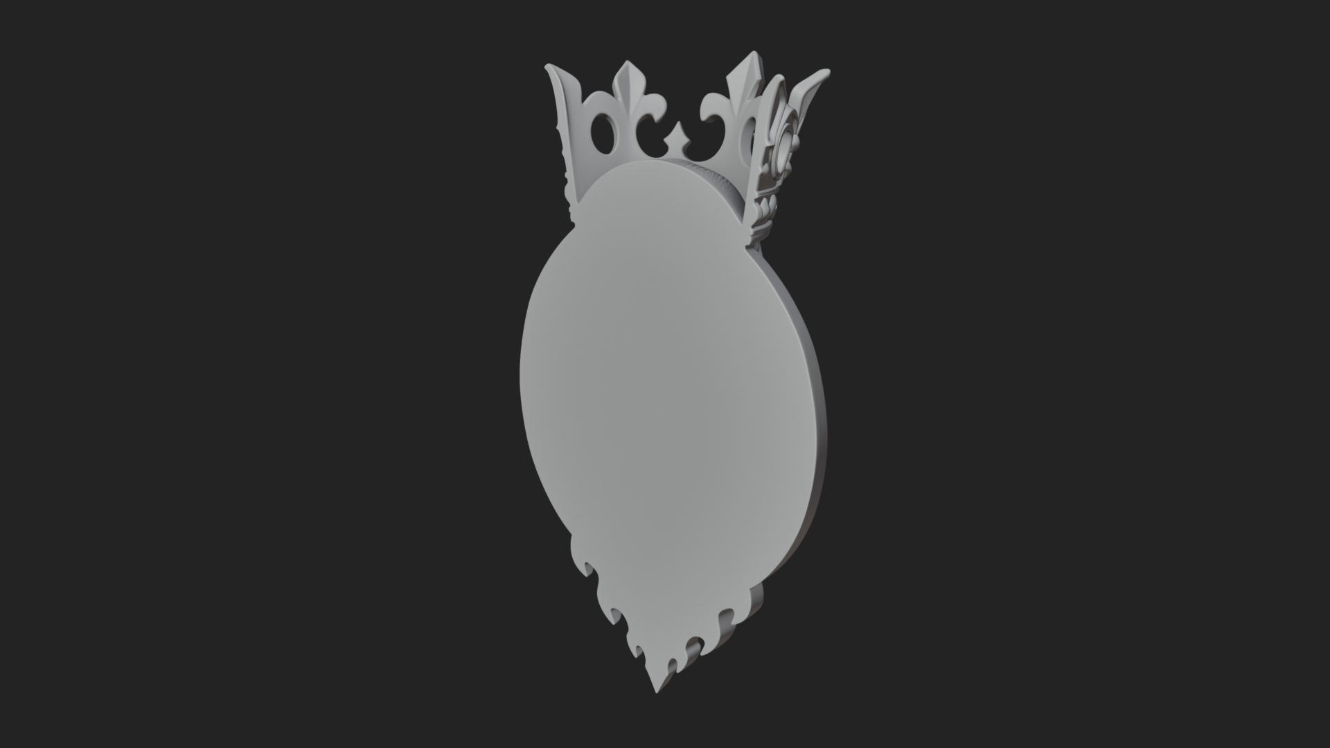 Crowned Skull Oval Relief Plaque Design 16 3D Print Model 3D Model