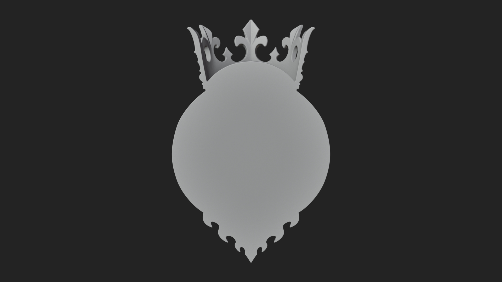 Crowned Skull Oval Relief Plaque Design 16 3D Print Model 3D Model