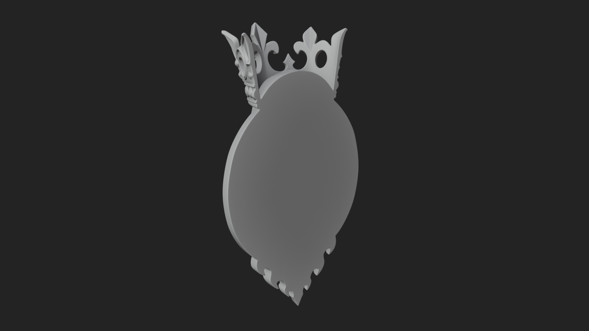 Crowned Skull Oval Relief Plaque Design 16 3D Print Model 3D Model
