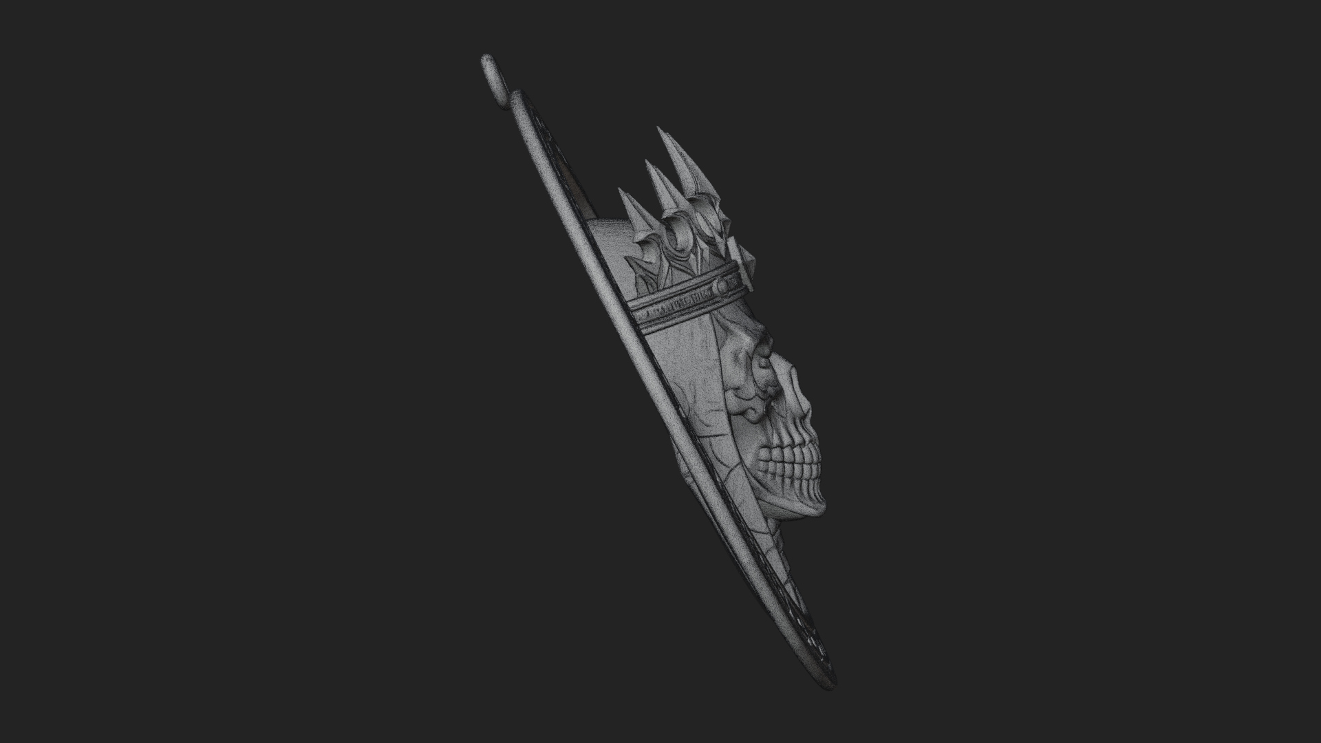 Crowned Skull Oval Relief Plaque Design 2 3D Print Model 3D Model