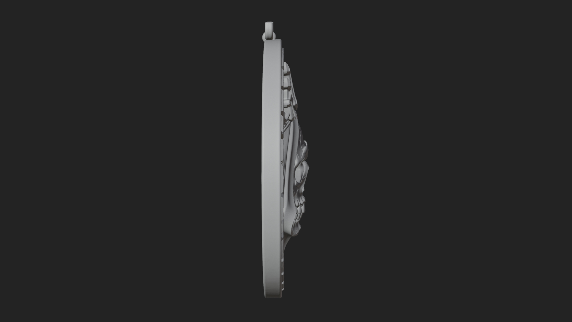 Crowned Skull Oval Relief Plaque Design 5 3D Print Model 3D Model