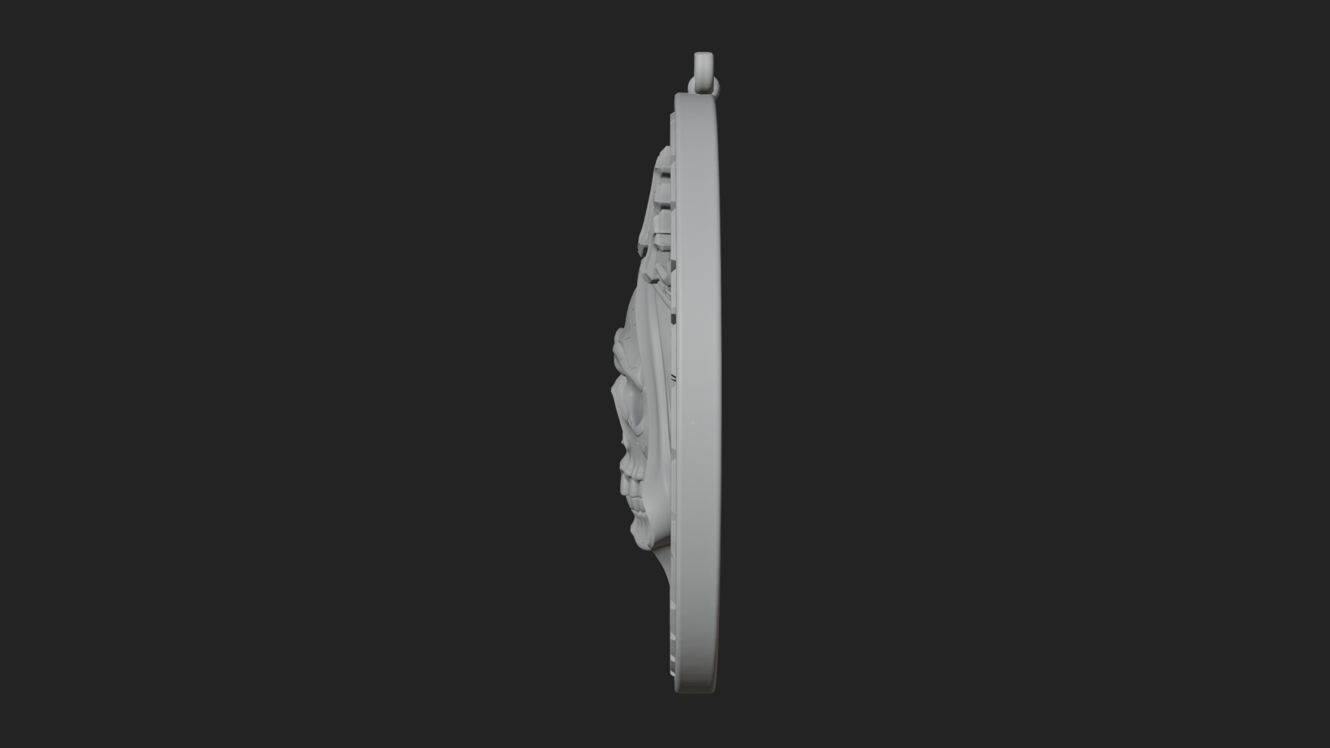 Crowned Skull Oval Relief Plaque Design 5 3D Print Model 3D Model