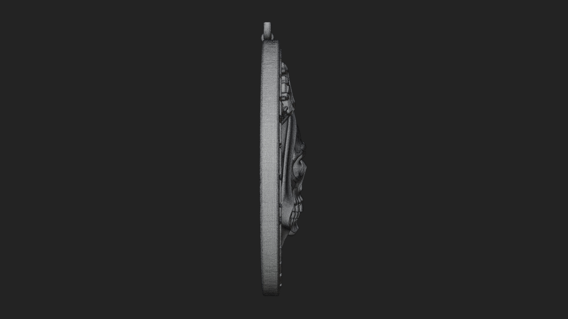 Crowned Skull Oval Relief Plaque Design 5 3D Print Model 3D Model