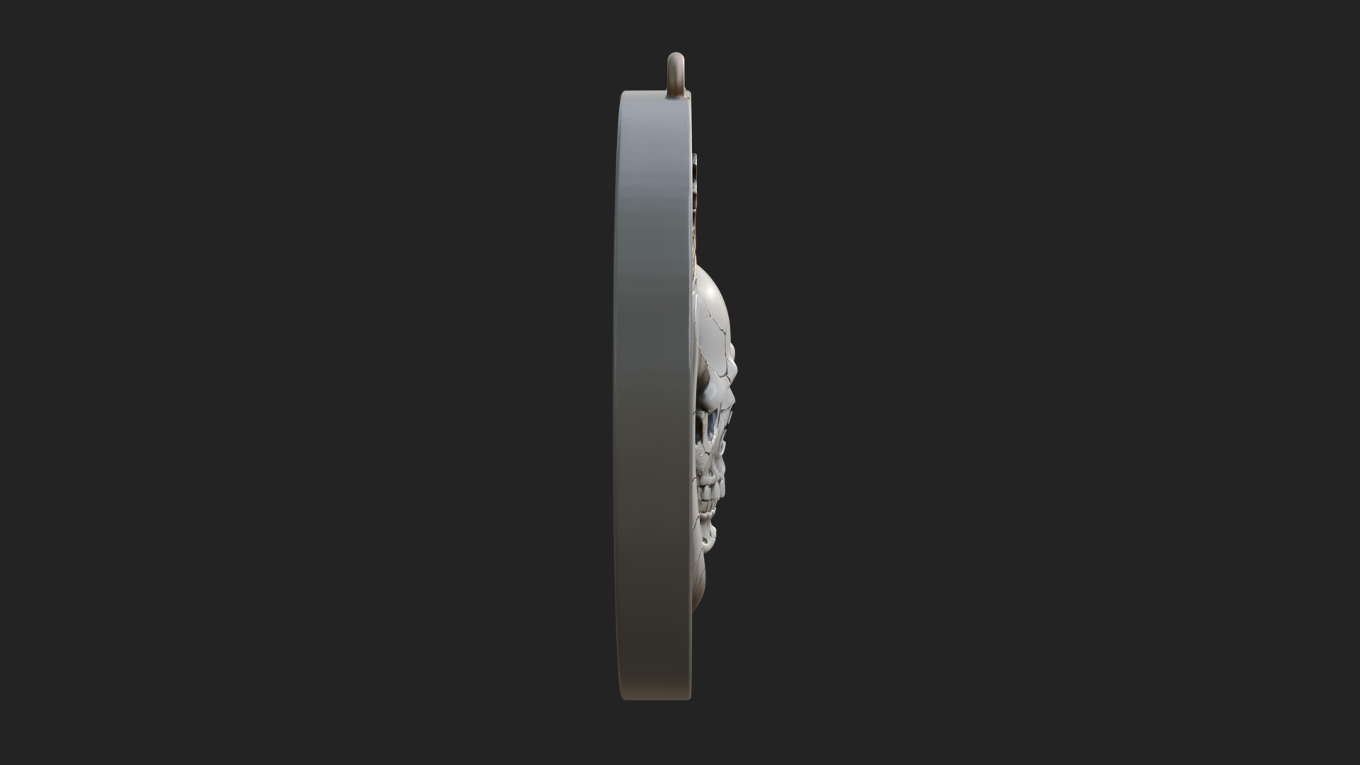 Crowned Skull Oval Relief Plaque Design 6 3D Print Model 3D Model
