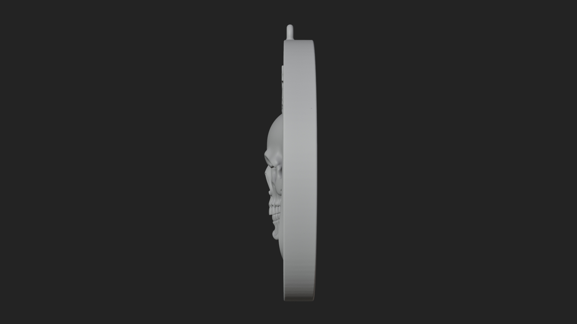 Crowned Skull Oval Relief Plaque Design 6 3D Print Model 3D Model