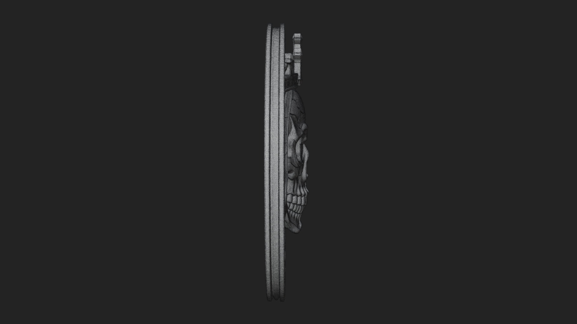 Crowned Skull Oval Relief Plaque Design 7 3D Print Model 3D Model