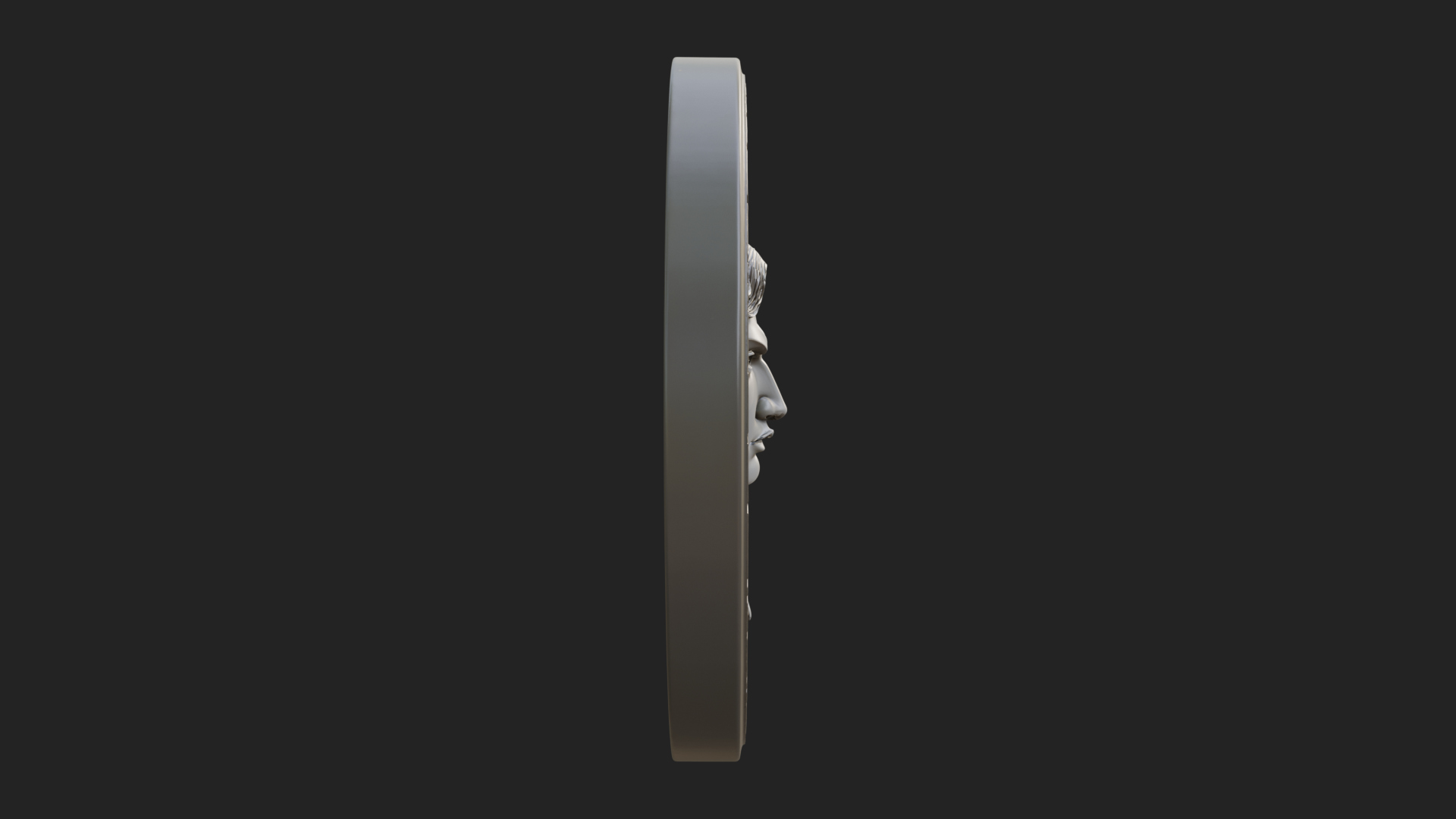 Crowned Winged Angel Oval Plaque Design 1 3D Print Model 3D Model