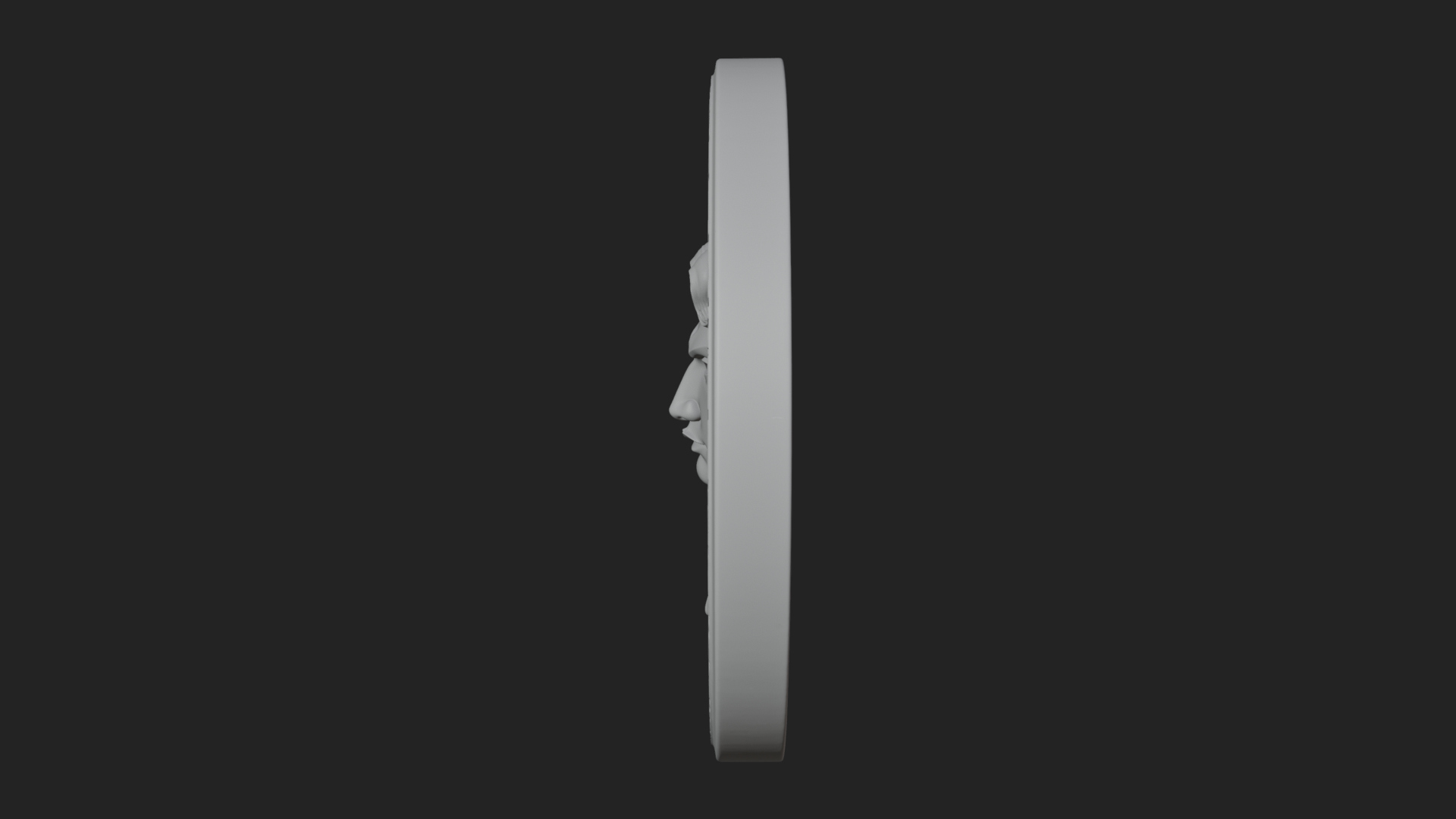 Crowned Winged Angel Oval Plaque Design 1 3D Print Model 3D Model