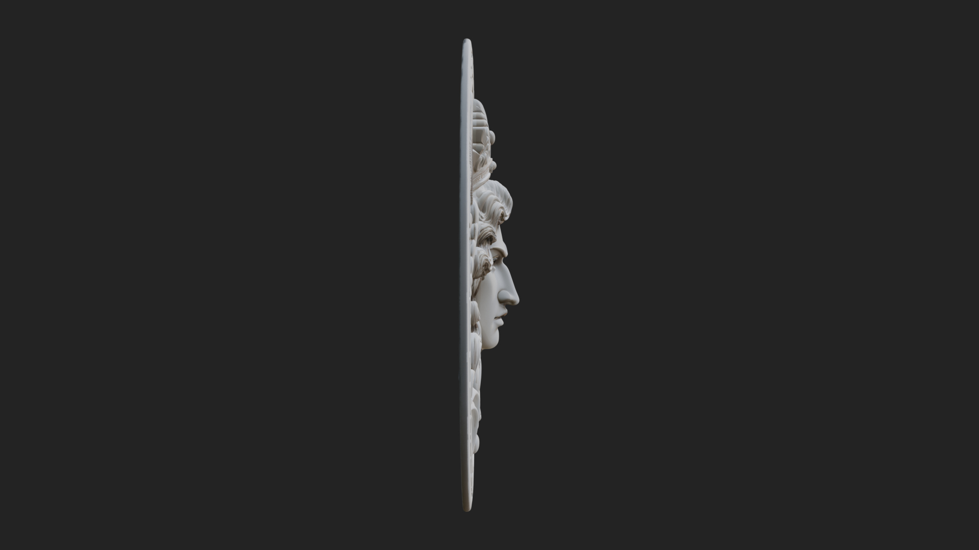 Crowned Winged Angel Oval Plaque Design 5 3D Print Model 3D Model