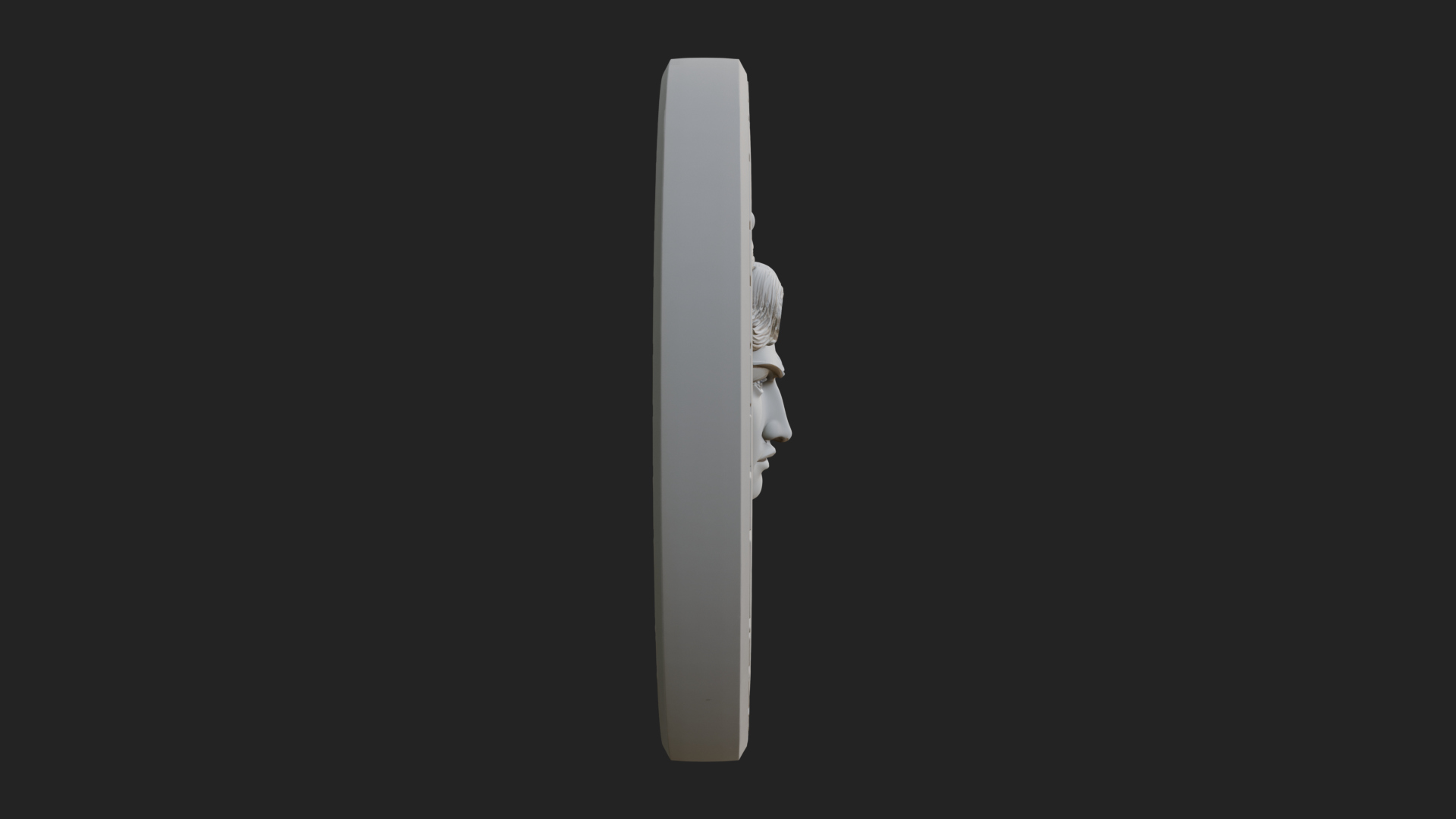 Crowned Winged Angel Oval Plaque Design 7 3D Print Model 3D Model