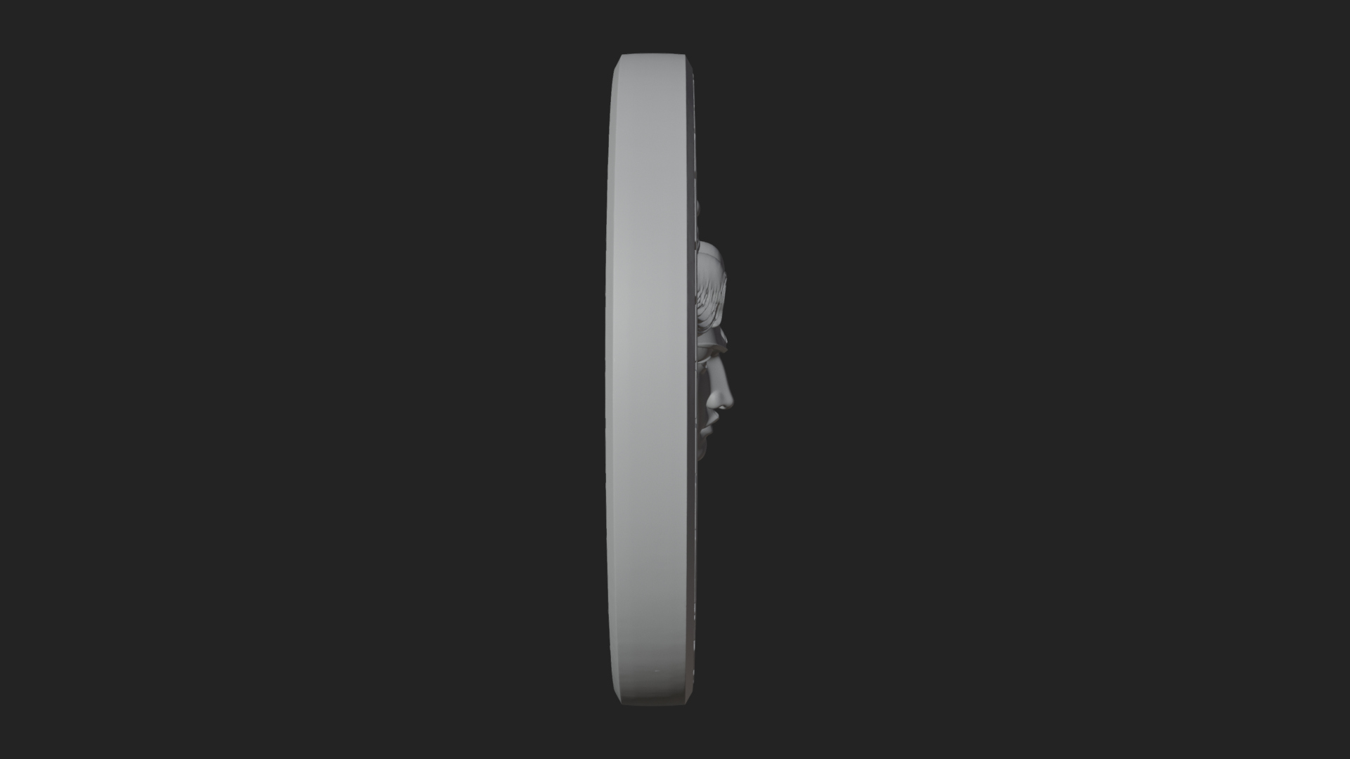 Crowned Winged Angel Oval Plaque Design 7 3D Print Model 3D Model
