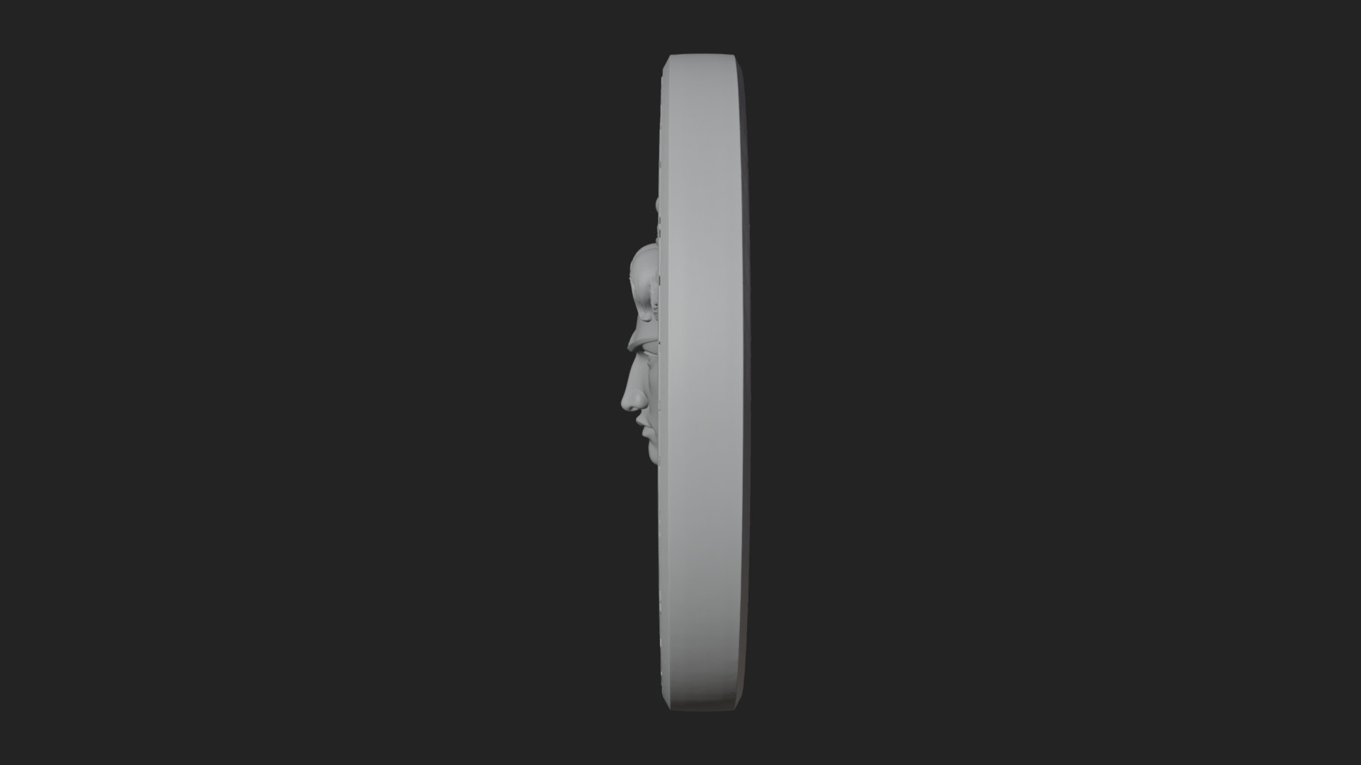 Crowned Winged Angel Oval Plaque Design 7 3D Print Model 3D Model