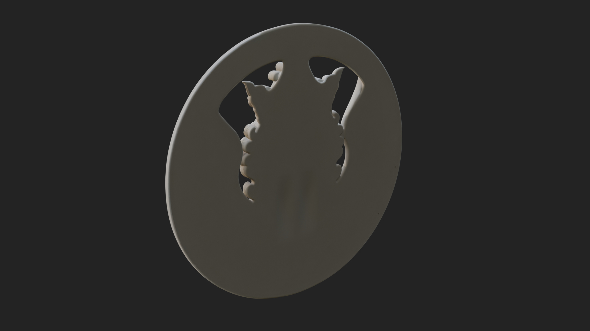 Crowned Winged Angel Oval Plaque Design 8 3D Print Model 3D Model