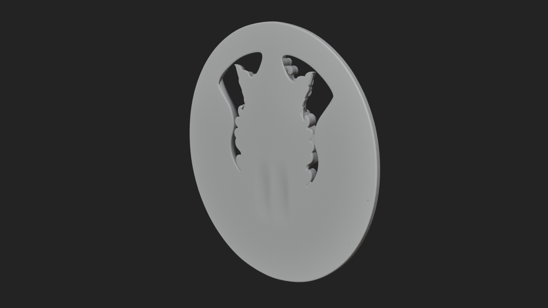 Crowned Winged Angel Oval Plaque Design 8 3D Print Model 3D Model