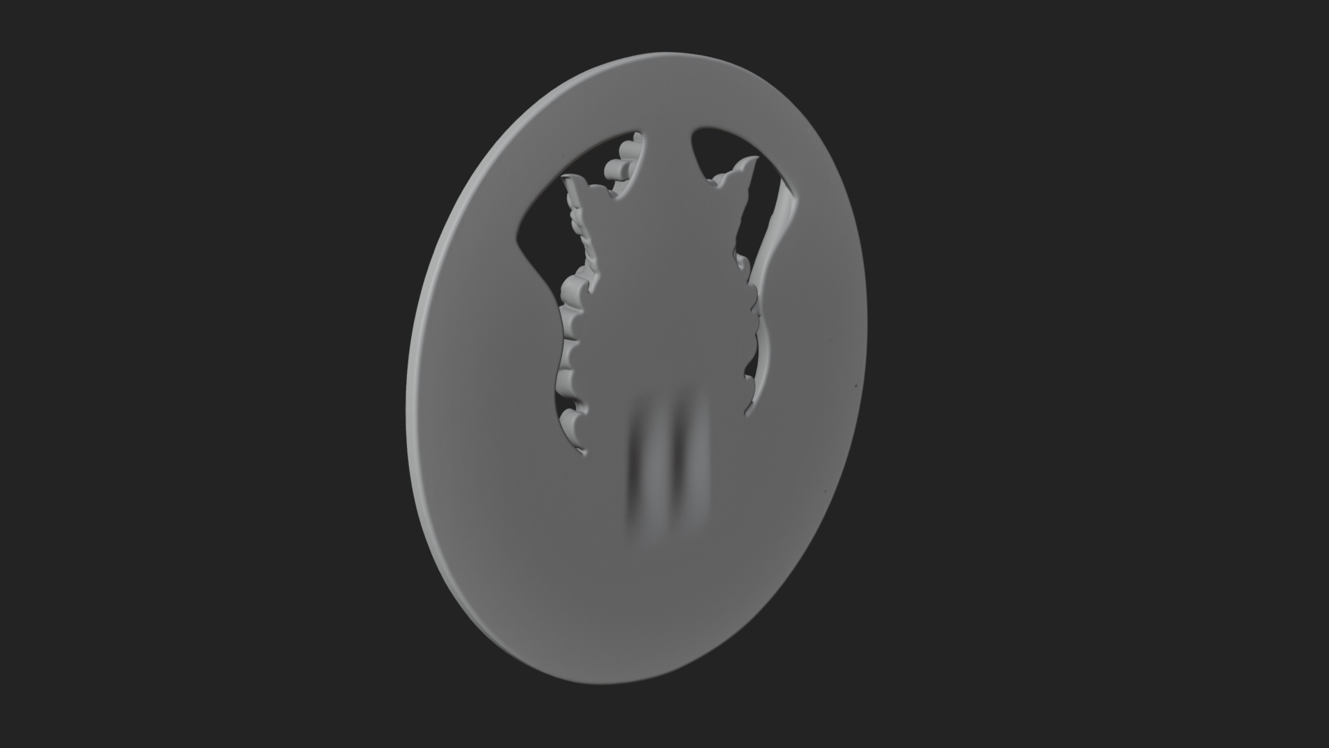 Crowned Winged Angel Oval Plaque Design 8 3D Print Model 3D Model