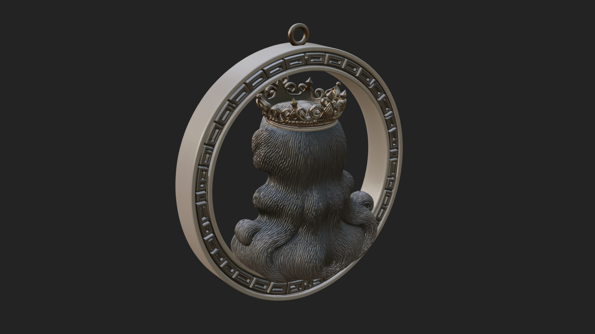 Crowned Woman Oval Relief Plaque Design 2 3D Print Model 3D Model