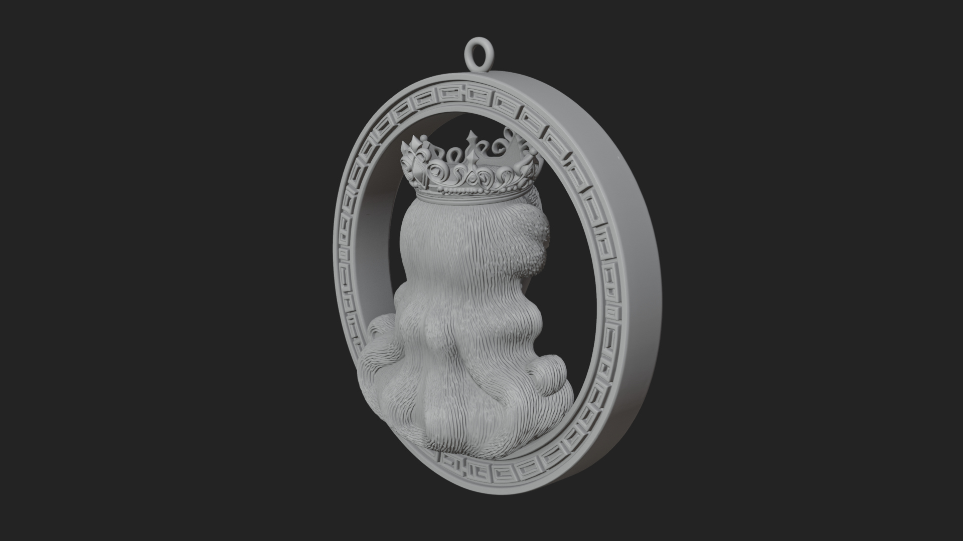 Crowned Woman Oval Relief Plaque Design 2 3D Print Model 3D Model