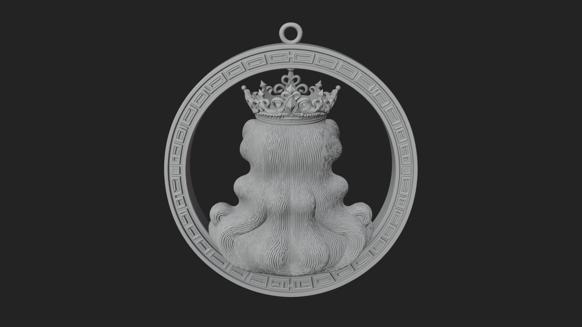 Crowned Woman Oval Relief Plaque Design 2 3D Print Model 3D Model