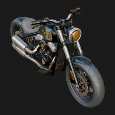Cruiser Motorcycle Model Design 1 3D Print Model