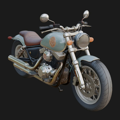 Cruiser Motorcycle Model Design 11 3D Print Model