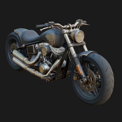 Cruiser Motorcycle Model Design 12 3D Print Model