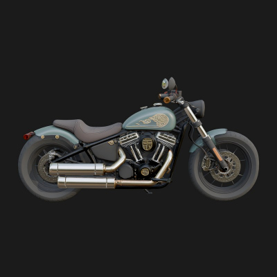 Cruiser Motorcycle Model Design 13 3D Print Model