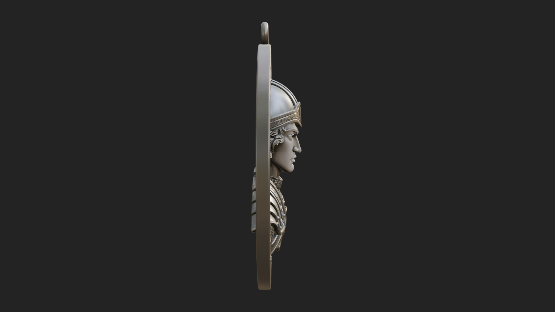 Crusader Knight Oval Plaque Design 1 3D Print Model 3D Model