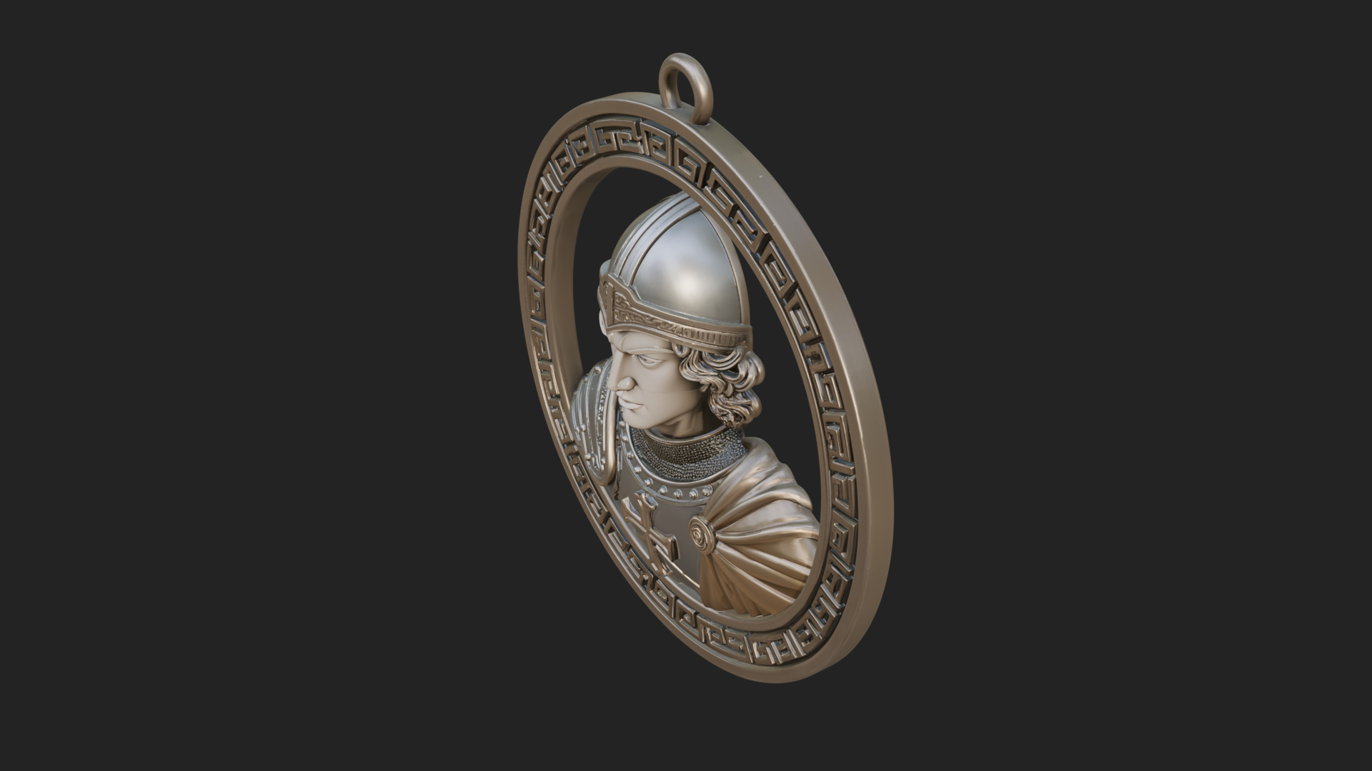 Crusader Knight Oval Plaque Design 1 3D Print Model 3D Model