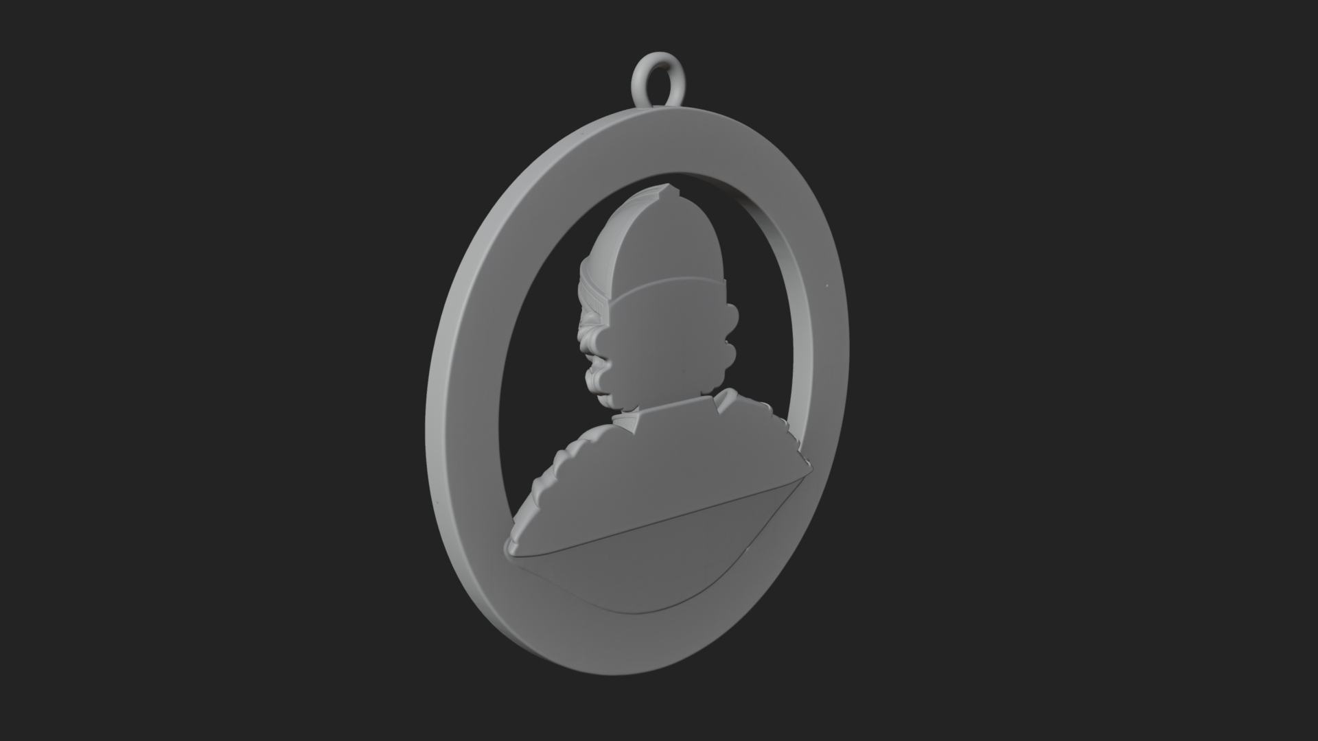 Crusader Knight Oval Plaque Design 1 3D Print Model 3D Model