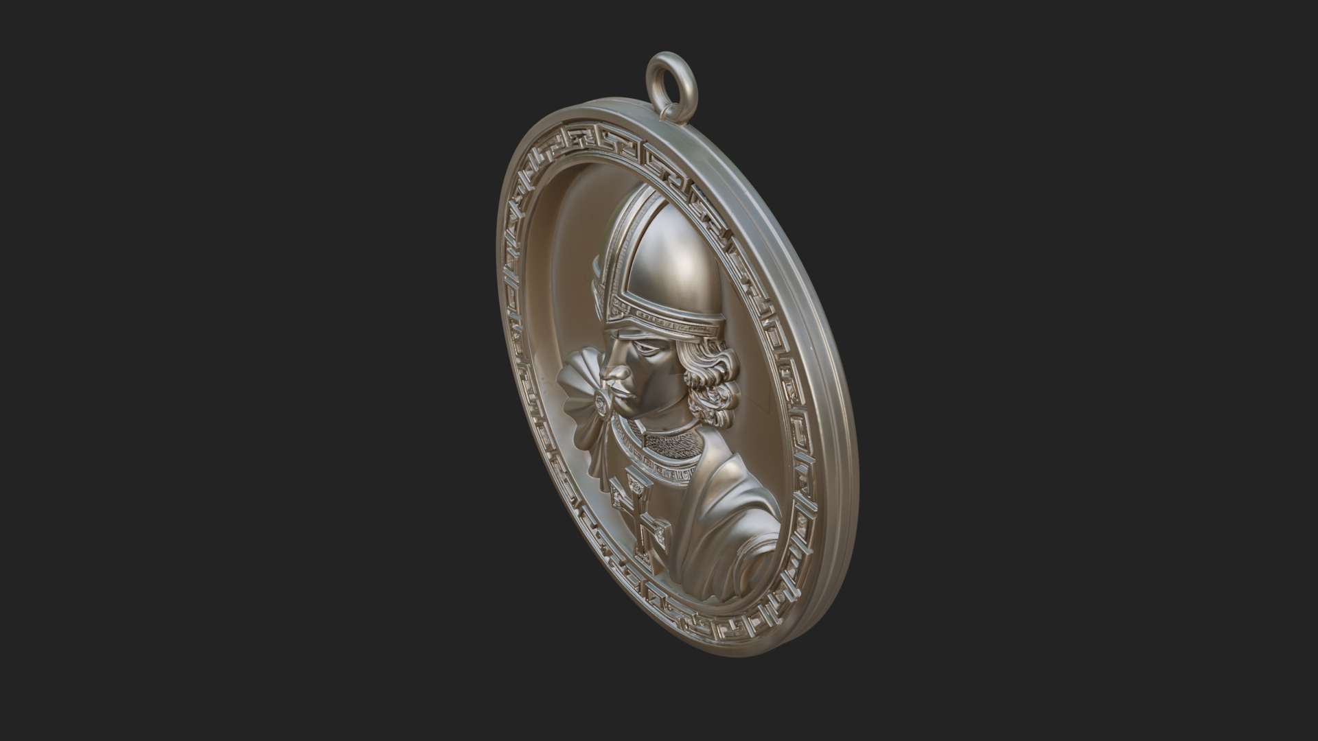 Crusader Knight Oval Plaque Design 2 3D Print Model 3D Model