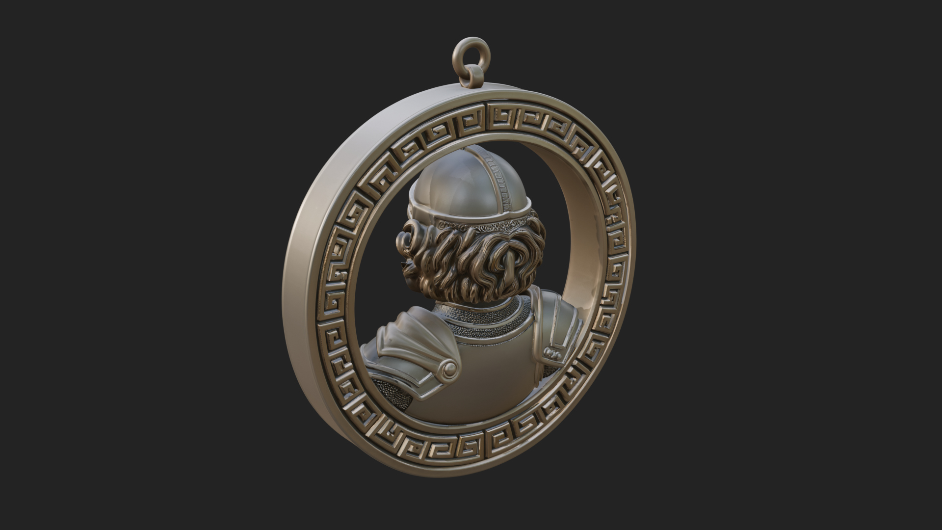 Crusader Knight Oval Plaque Design 3 3D Print Model 3D Model