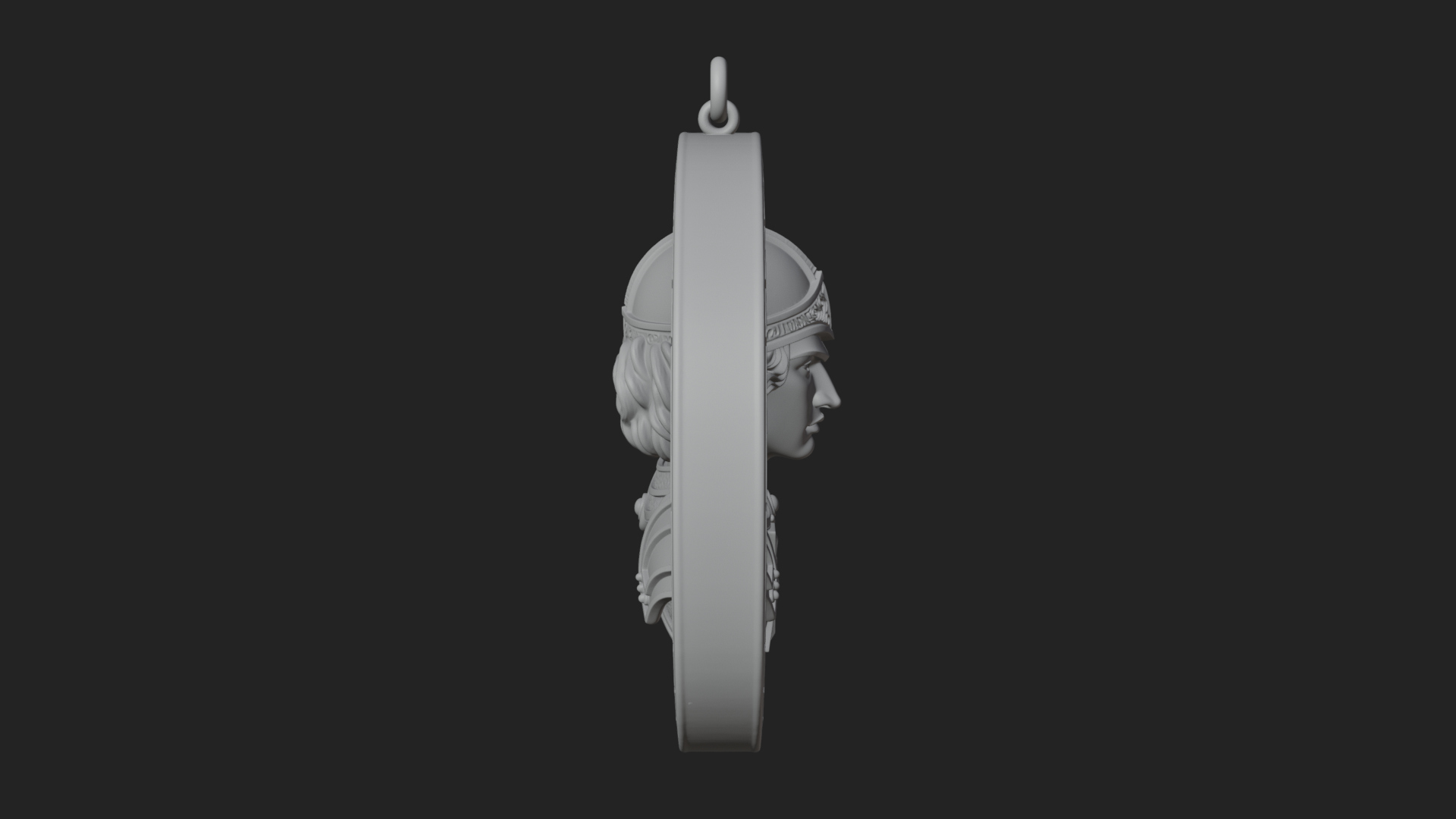 Crusader Knight Oval Plaque Design 3 3D Print Model 3D Model