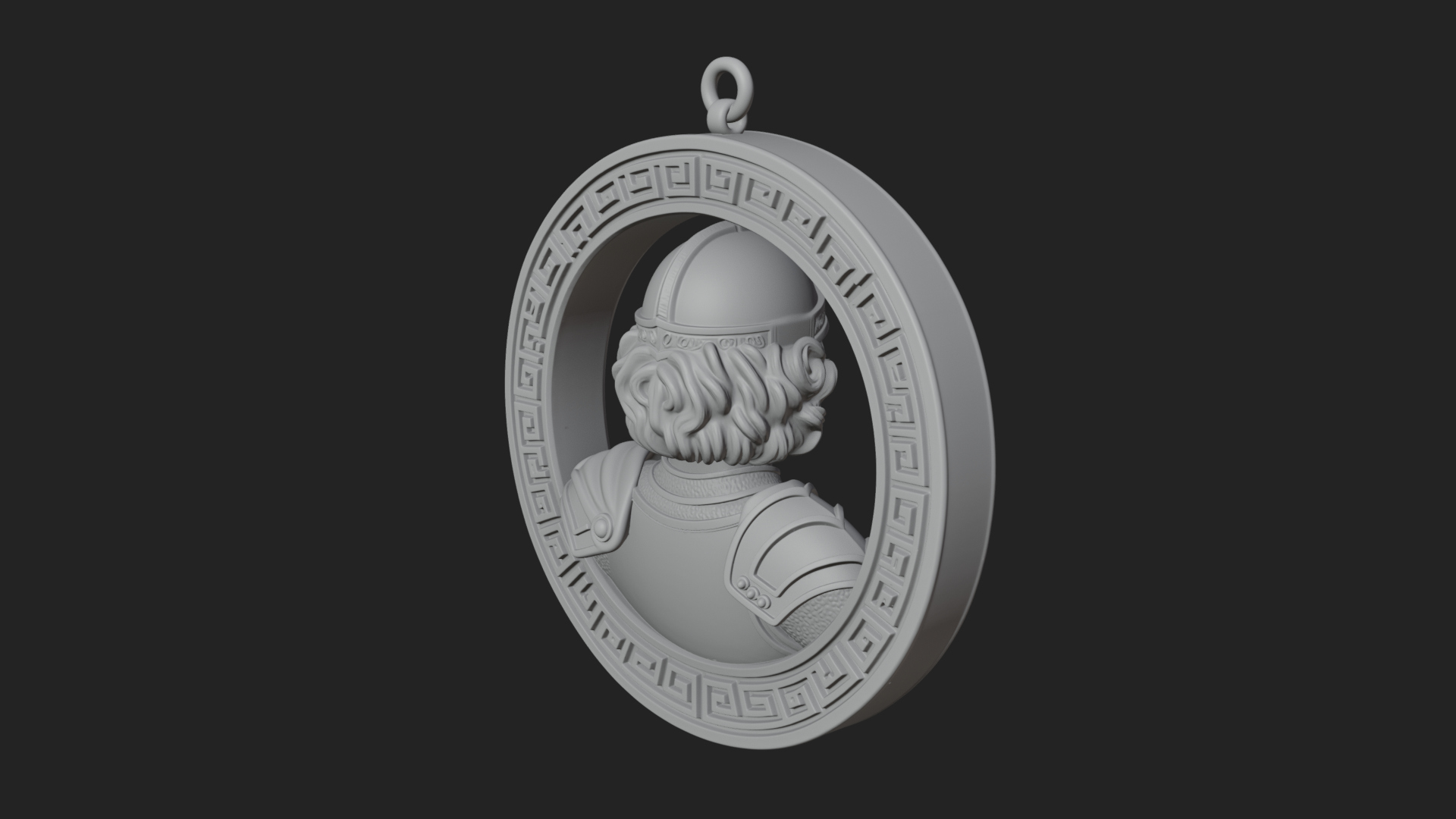 Crusader Knight Oval Plaque Design 3 3D Print Model 3D Model