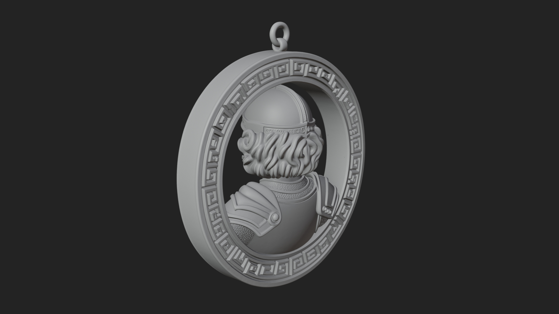 Crusader Knight Oval Plaque Design 3 3D Print Model 3D Model