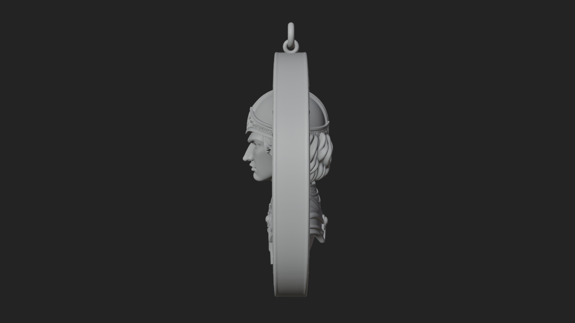 Crusader Knight Oval Plaque Design 3 3D Print Model 3D Model