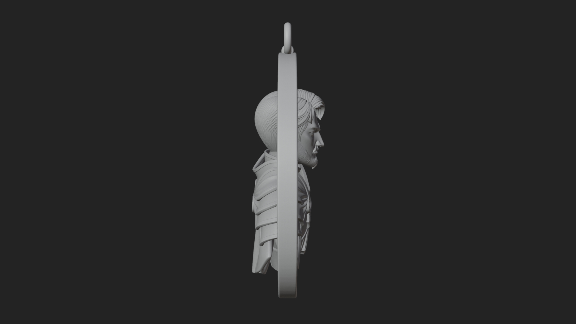 Crusader Knight Oval Plaque Design 5 3D Print Model 3D Model