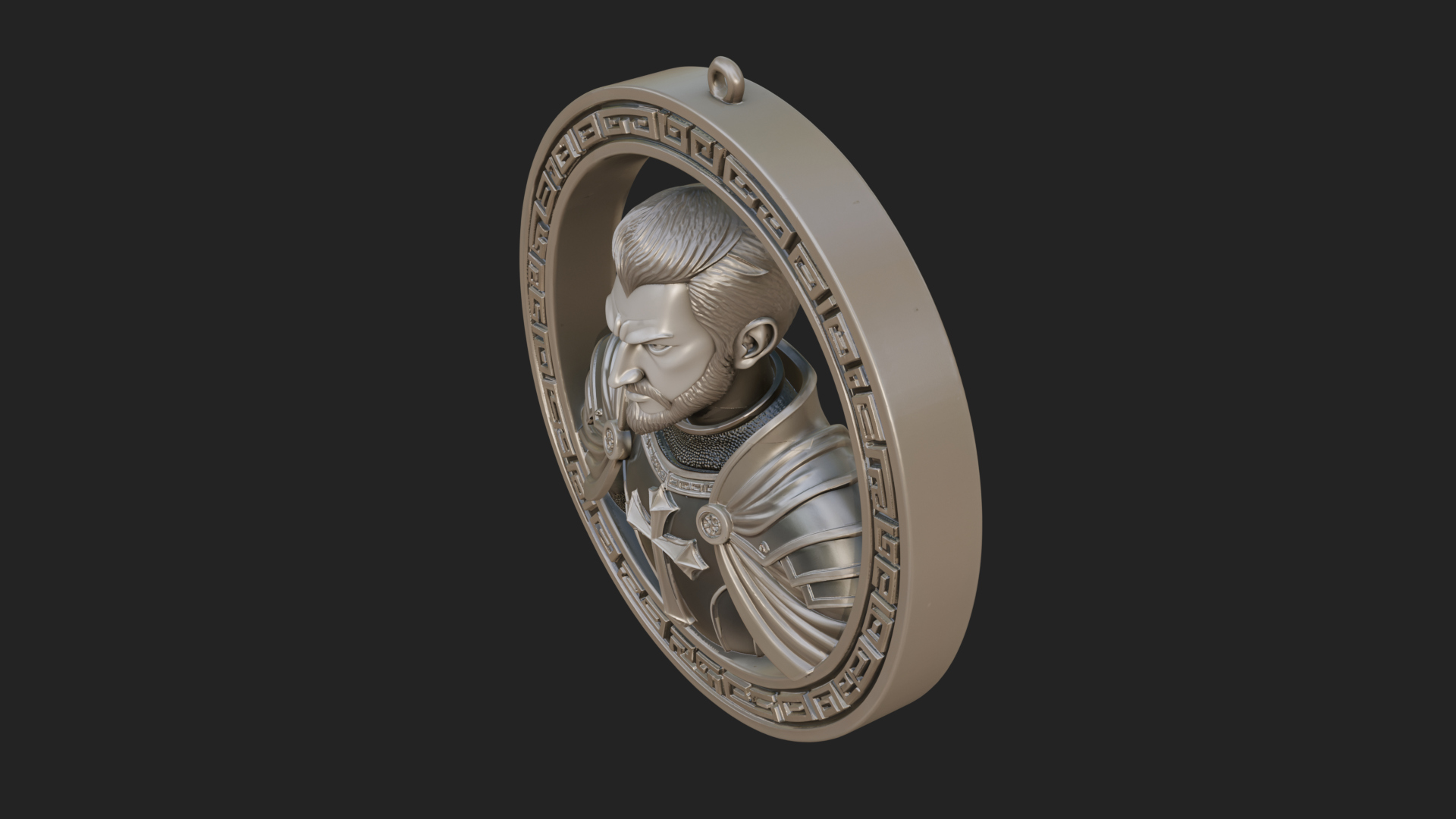 Crusader Knight Oval Plaque Design 6 3D Print Model 3D Model