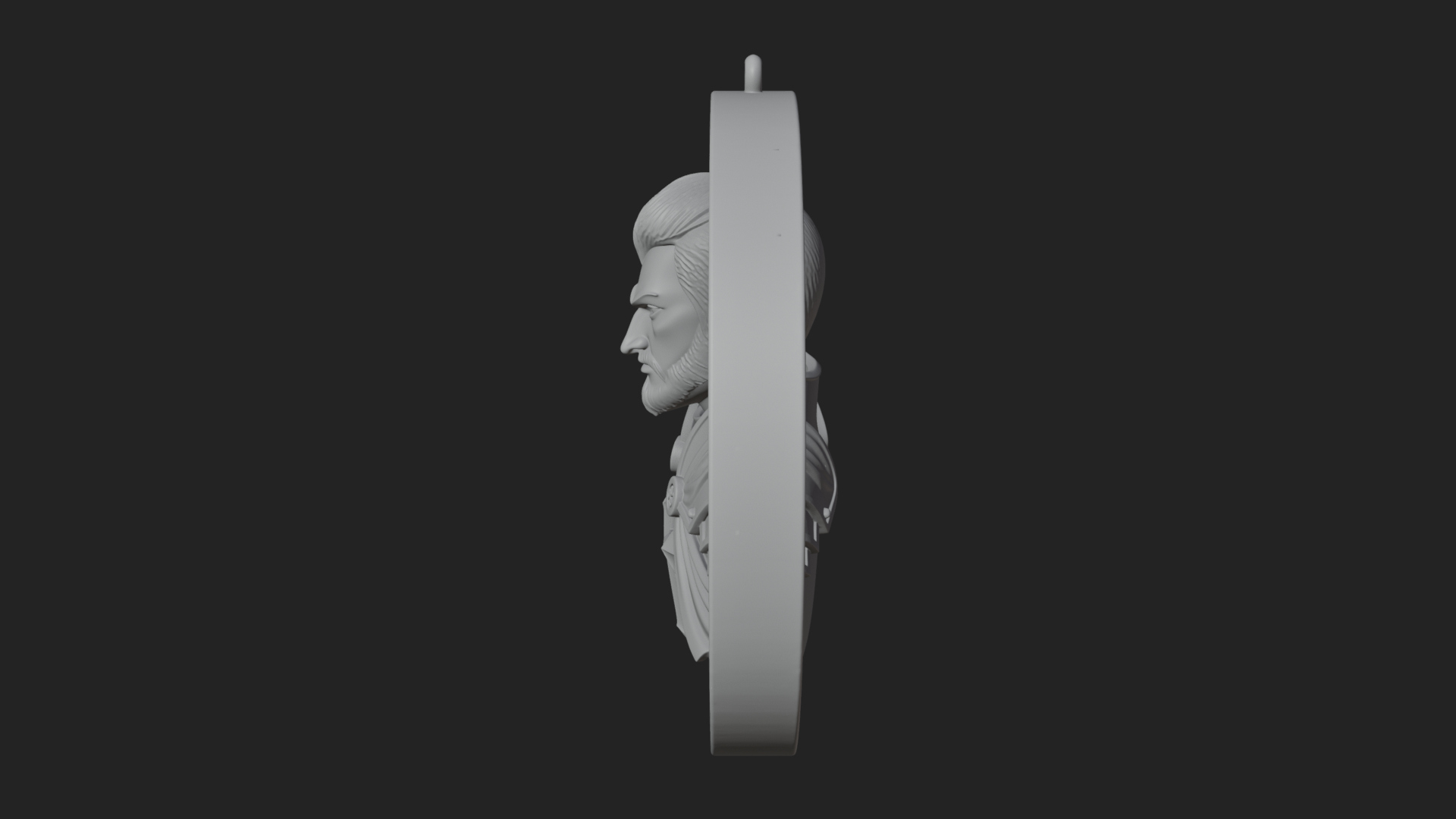 Crusader Knight Oval Plaque Design 6 3D Print Model 3D Model